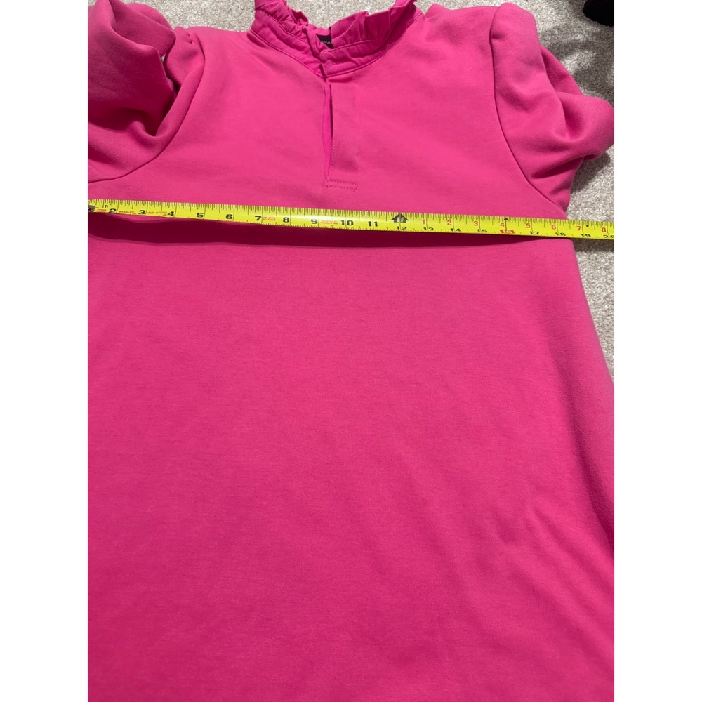Tuckernuck Pomander Place Charlotte Pink Ruffle Neck Sweatshirt Mini Dress M - Picture 10 of 11